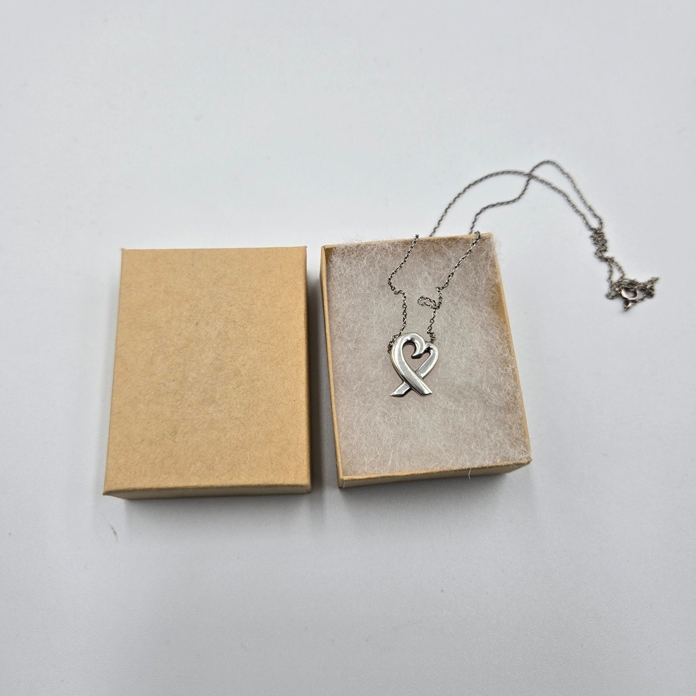 Tiffany‎ & Co. Paloma Picasso Loving Heart Sterling Silver Pendant Necklace - Picture 4 of 10